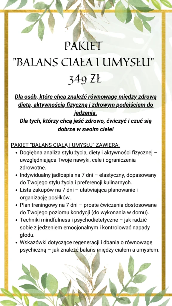 pakiet balans ciaŁa i umysŁu