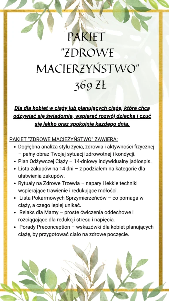 pakiet zdrowe macierzyŃstwo